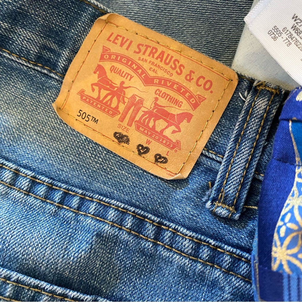 Levi's Blue Patchwork Flare Jeans - image 6